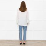 Bamford White Cotton Collarless Shirt