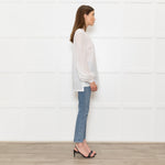 Bamford White Cotton Collarless Shirt