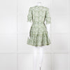 Paolita Cream Green Cotton Belted Mini Cotton Dress