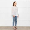 Bamford White Cotton Collarless Shirt