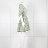Paolita Cream Green Cotton Belted Mini Cotton Dress