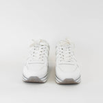 Hogan White and Silver Leather Platform Sneakers