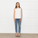 Bamford Cream Textured Sleeveless Top