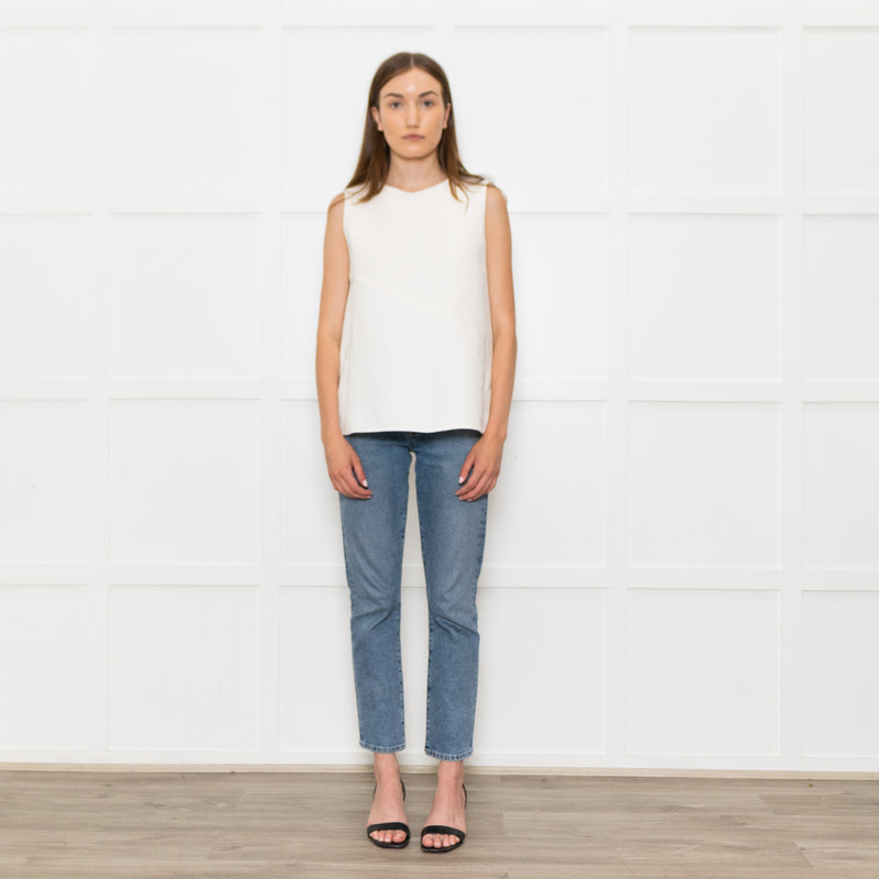 Bamford Cream Textured Sleeveless Top