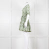 Paolita Cream Green Cotton Belted Mini Cotton Dress