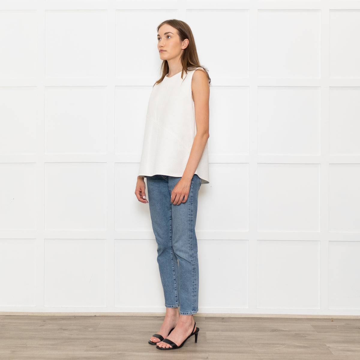 Bamford Cream Textured Sleeveless Top
