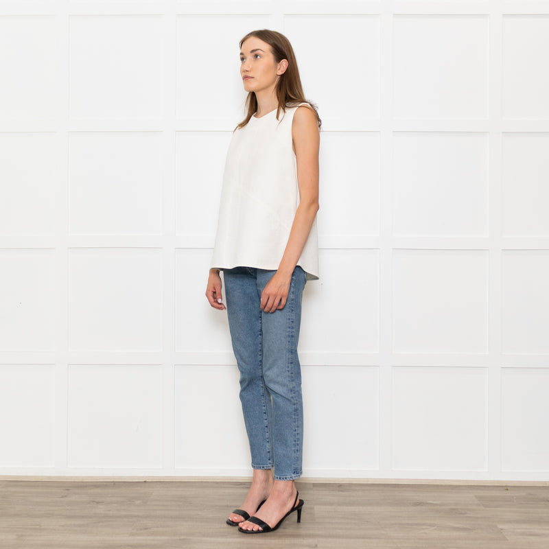 Bamford Cream Textured Sleeveless Top