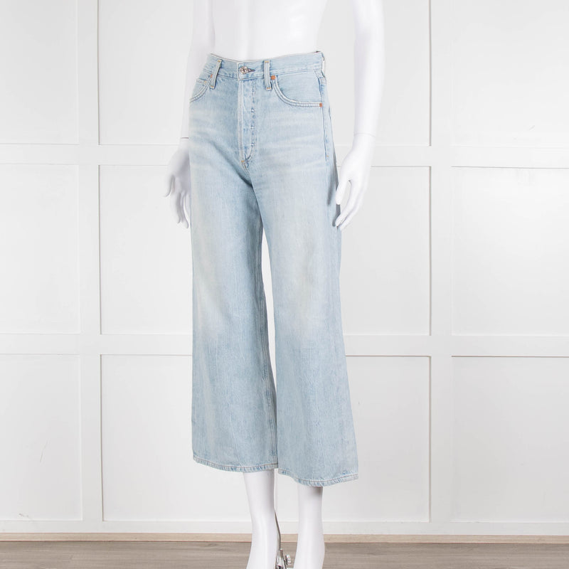 Citizens of Humanity Pale Blue High Rise Wide Leg Jeans