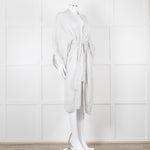 Maurizio Mykonos Grey Lace Tie Waist Duster Coat