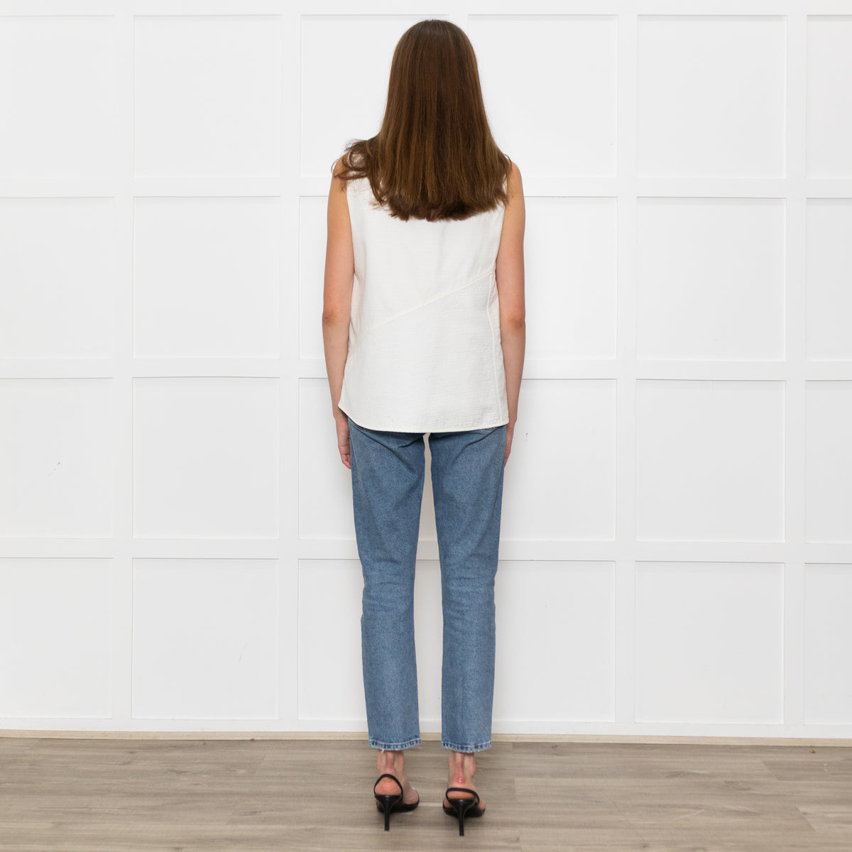 Bamford Cream Textured Sleeveless Top