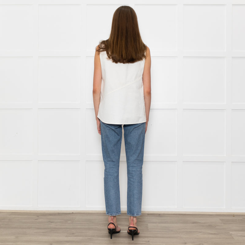 Bamford Cream Textured Sleeveless Top