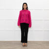 Ganni Pink Mohair Jumper With Holes In Stitching