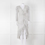 Jonathan Simkhai White Black Ruffle Long Sleeve Dress