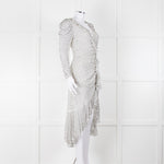 Jonathan Simkhai White Black Ruffle Long Sleeve Dress