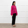 Ganni Pink Mohair Jumper With Holes In Stitching