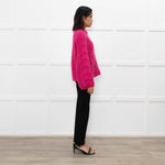 Ganni Pink Mohair Jumper With Holes In Stitching