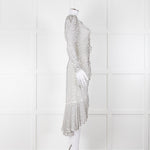 Jonathan Simkhai White Black Ruffle Long Sleeve Dress