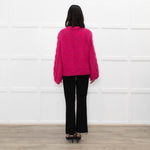 Ganni Pink Mohair Jumper With Holes In Stitching