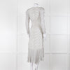 Jonathan Simkhai White Black Ruffle Long Sleeve Dress