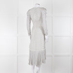 Jonathan Simkhai White Black Ruffle Long Sleeve Dress