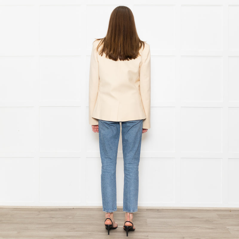 Joseph Pale Yellow/ Cream Wool Blazer