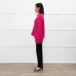 Ganni Pink Mohair Jumper With Holes In Stitching
