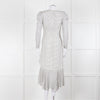 Jonathan Simkhai White Black Ruffle Long Sleeve Dress