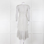 Jonathan Simkhai White Black Ruffle Long Sleeve Dress