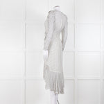 Jonathan Simkhai White Black Ruffle Long Sleeve Dress
