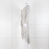 Jonathan Simkhai White Black Ruffle Long Sleeve Dress