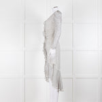 Jonathan Simkhai White Black Ruffle Long Sleeve Dress