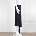 Joseph Navy Crepe Drape Hem Skirt