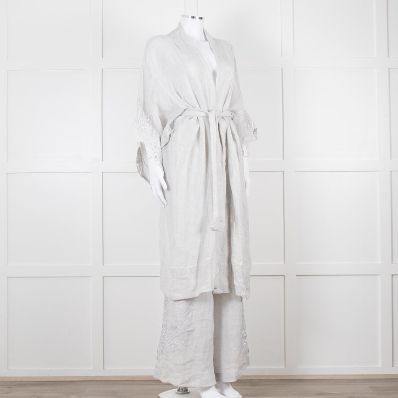 Maurizio Mykonos Grey Lace Wide Leg Trousers