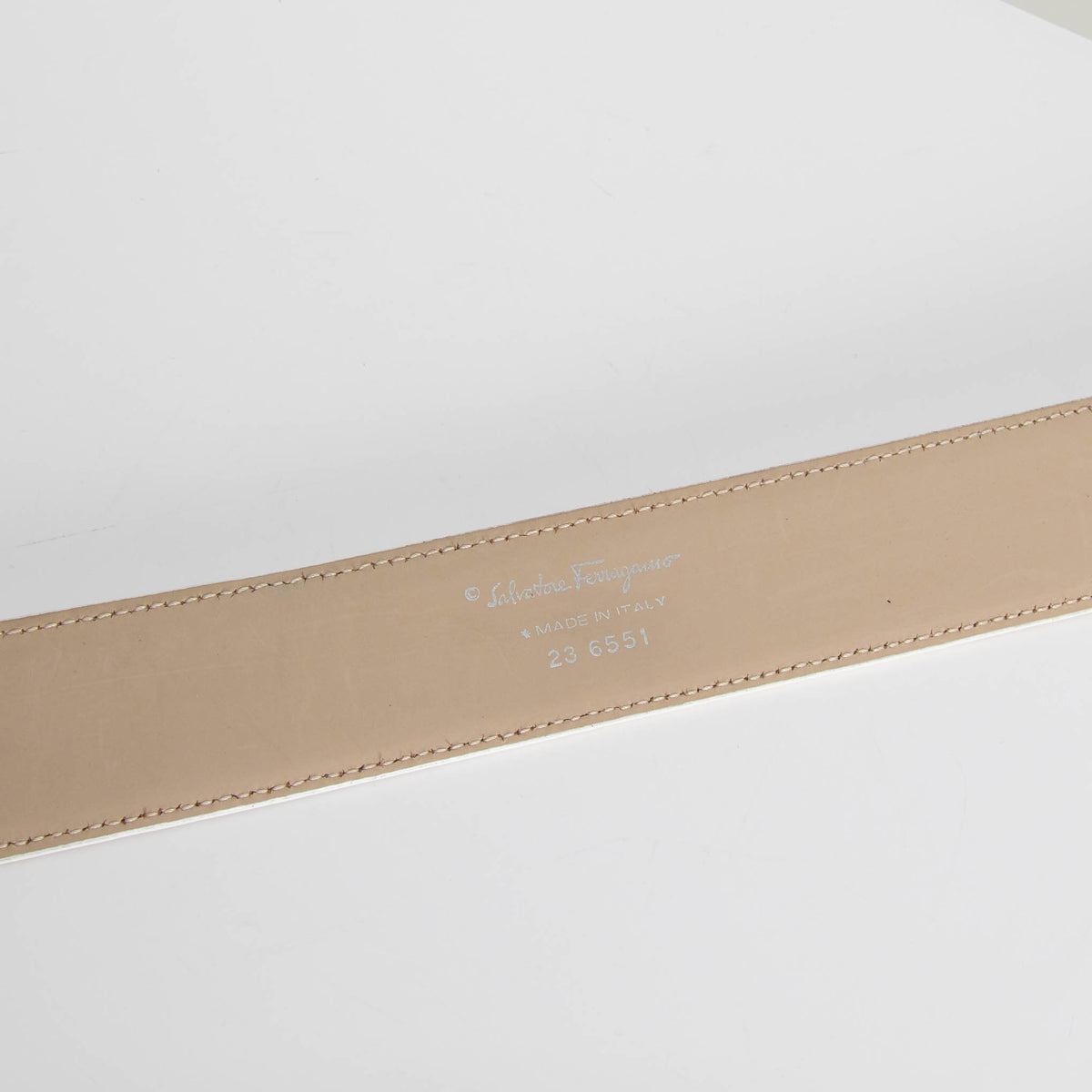Salvatore Ferragamo White Leather Belt