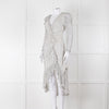 Jonathan Simkhai White Black Ruffle Long Sleeve Dress