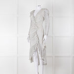 Jonathan Simkhai White Black Ruffle Long Sleeve Dress