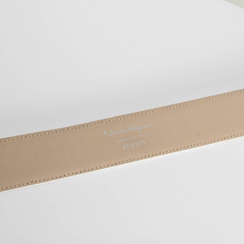 Salvatore Ferragamo White Leather Belt