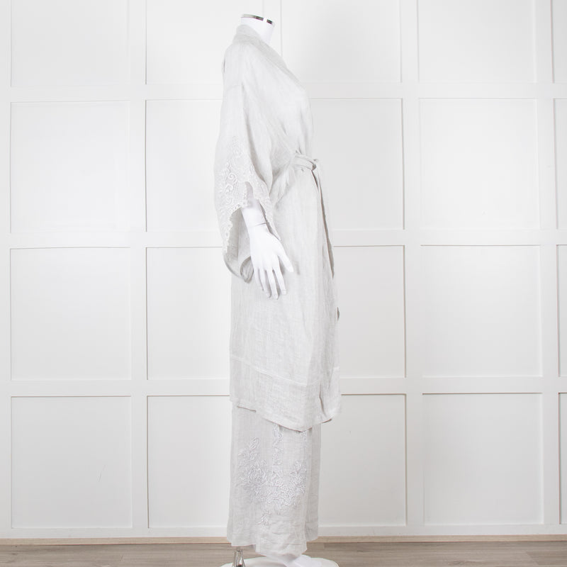 Maurizio Mykonos Grey Lace Wide Leg Trousers