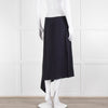 Joseph Navy Crepe Drape Hem Skirt
