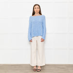 Bamford Pale Blue Cotton Cable Jumper