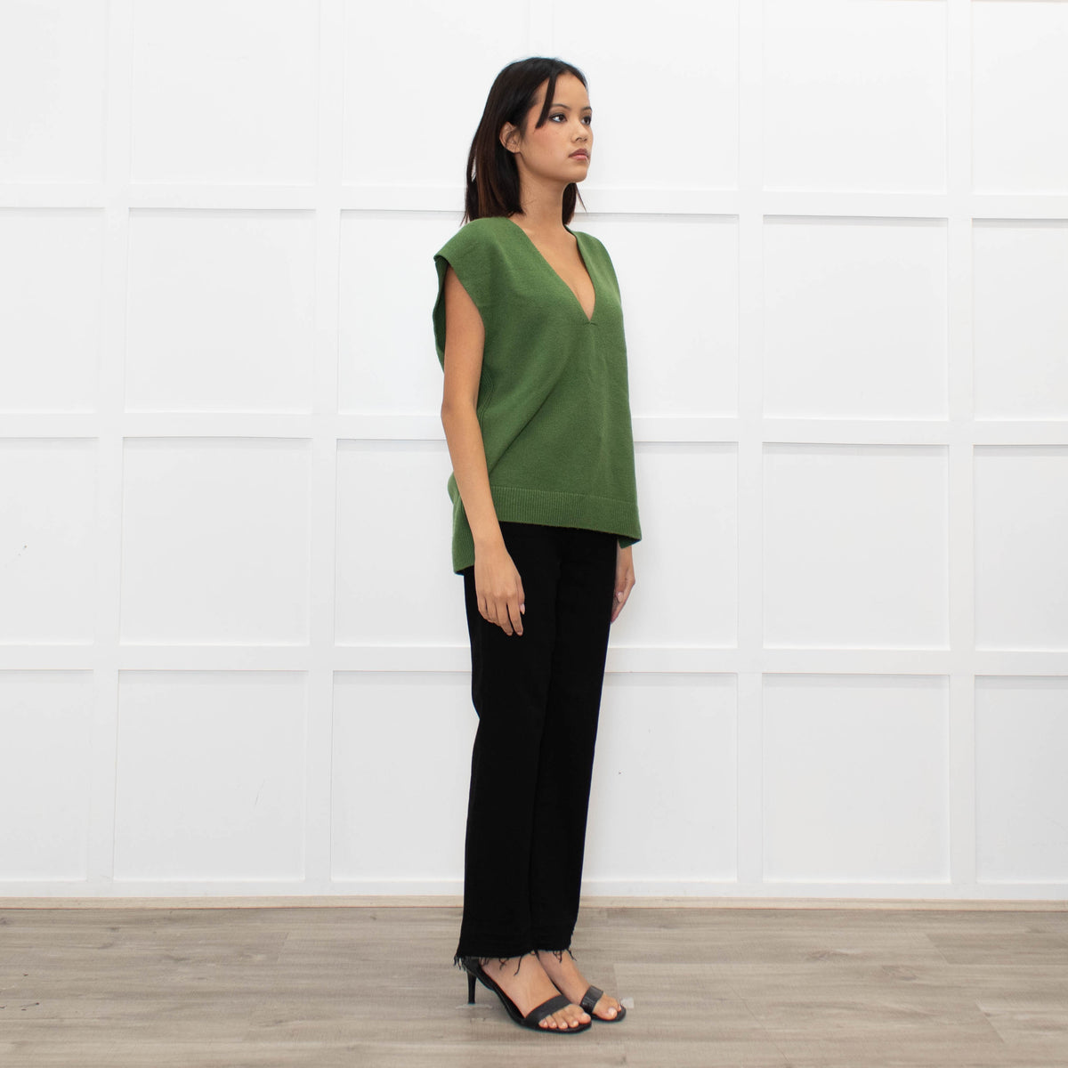 Me + Em Green Knitted Vest
