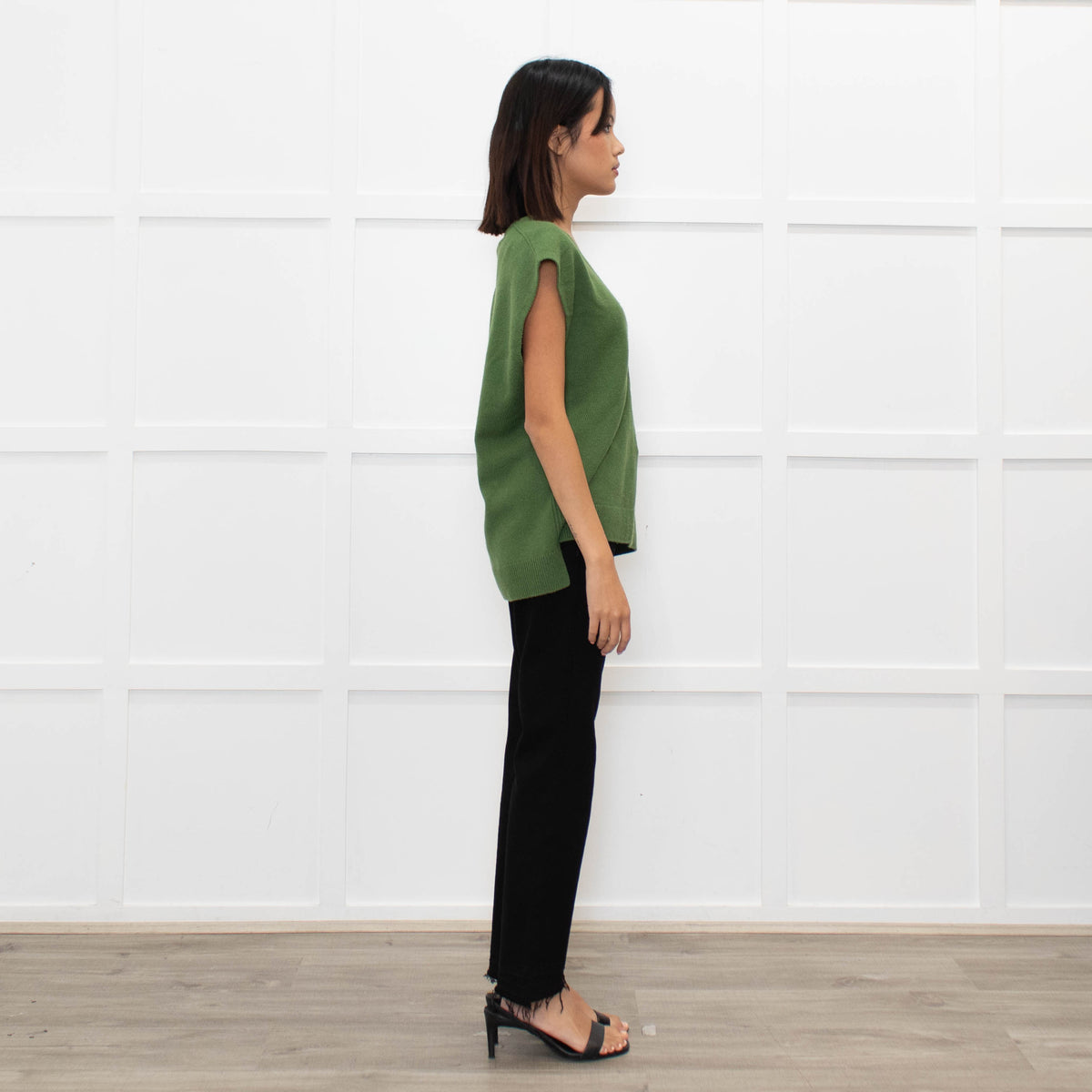 Me + Em Green Knitted Vest