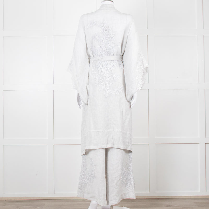 Maurizio Mykonos Grey Lace Wide Leg Trousers