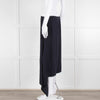 Joseph Navy Crepe Drape Hem Skirt
