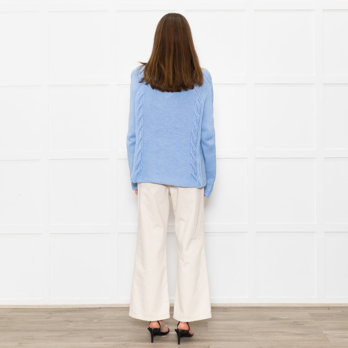 Bamford Pale Blue Cotton Cable Jumper