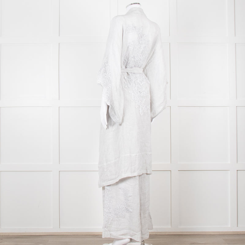 Maurizio Mykonos Grey Lace Wide Leg Trousers
