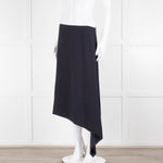 Joseph Navy Crepe Drape Hem Skirt