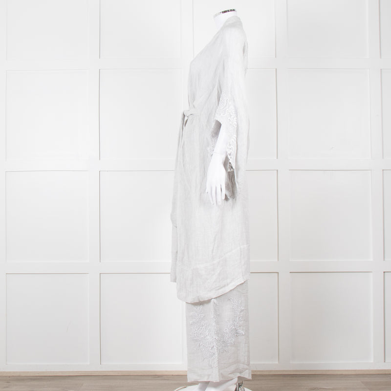 Maurizio Mykonos Grey Lace Wide Leg Trousers