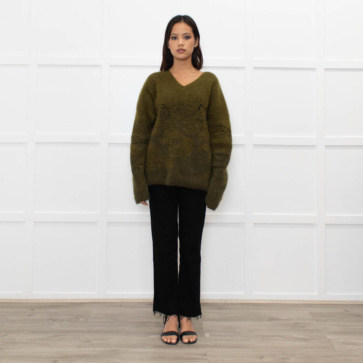 Sarah Pacini Green Mohair Mix Jumper