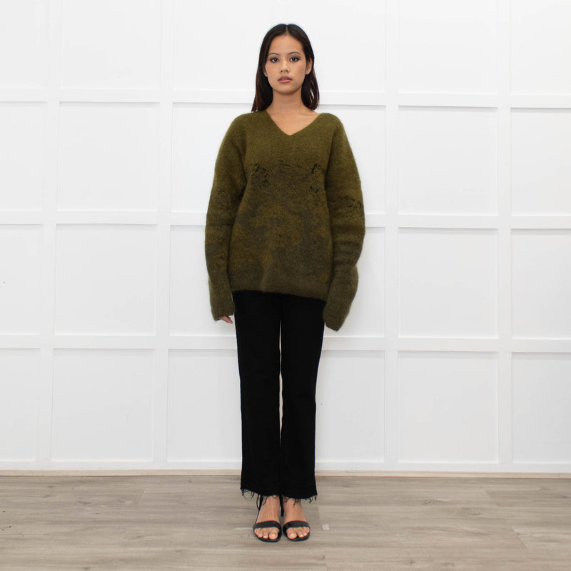 Sarah Pacini Green Mohair Mix Jumper